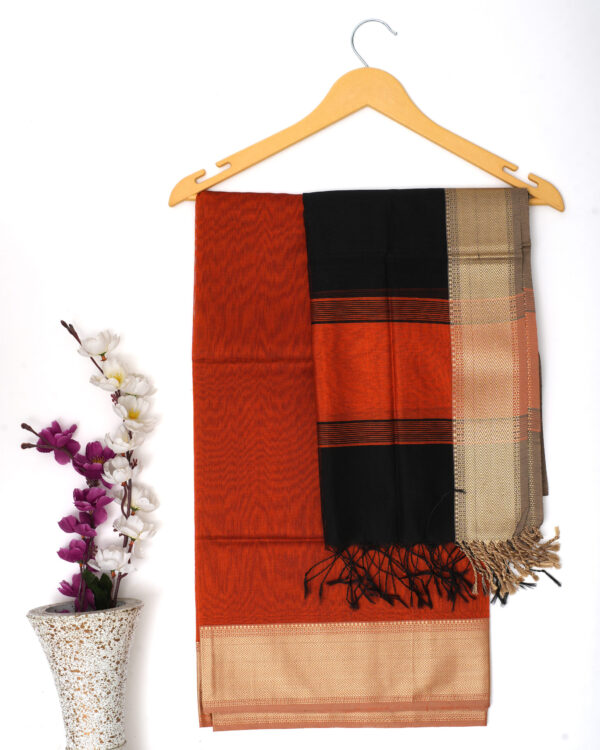 Orange Maheshwari Silk Suit